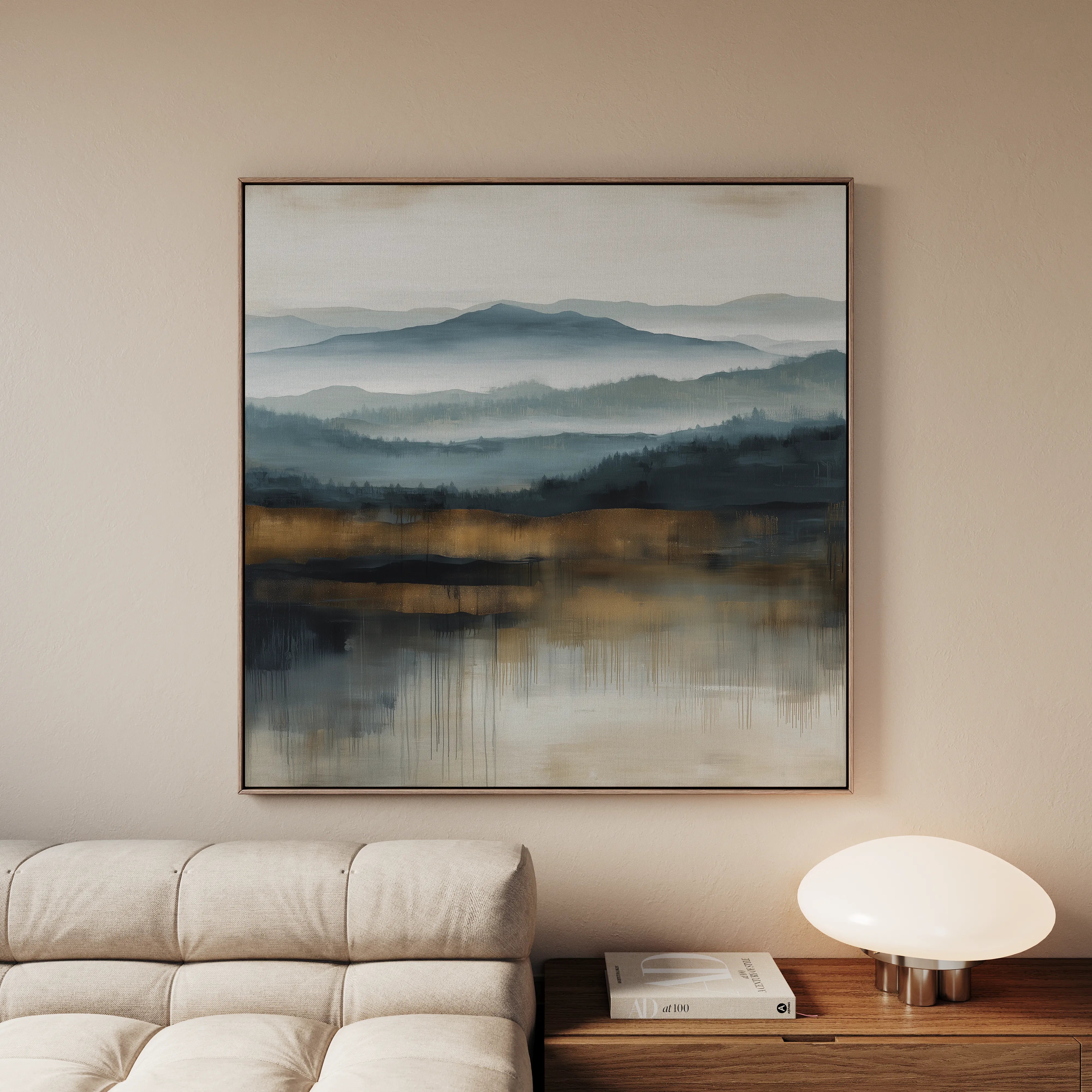 Abstract 1382 Canvas Art 16" x 16" / 40 x 40 cm / Black