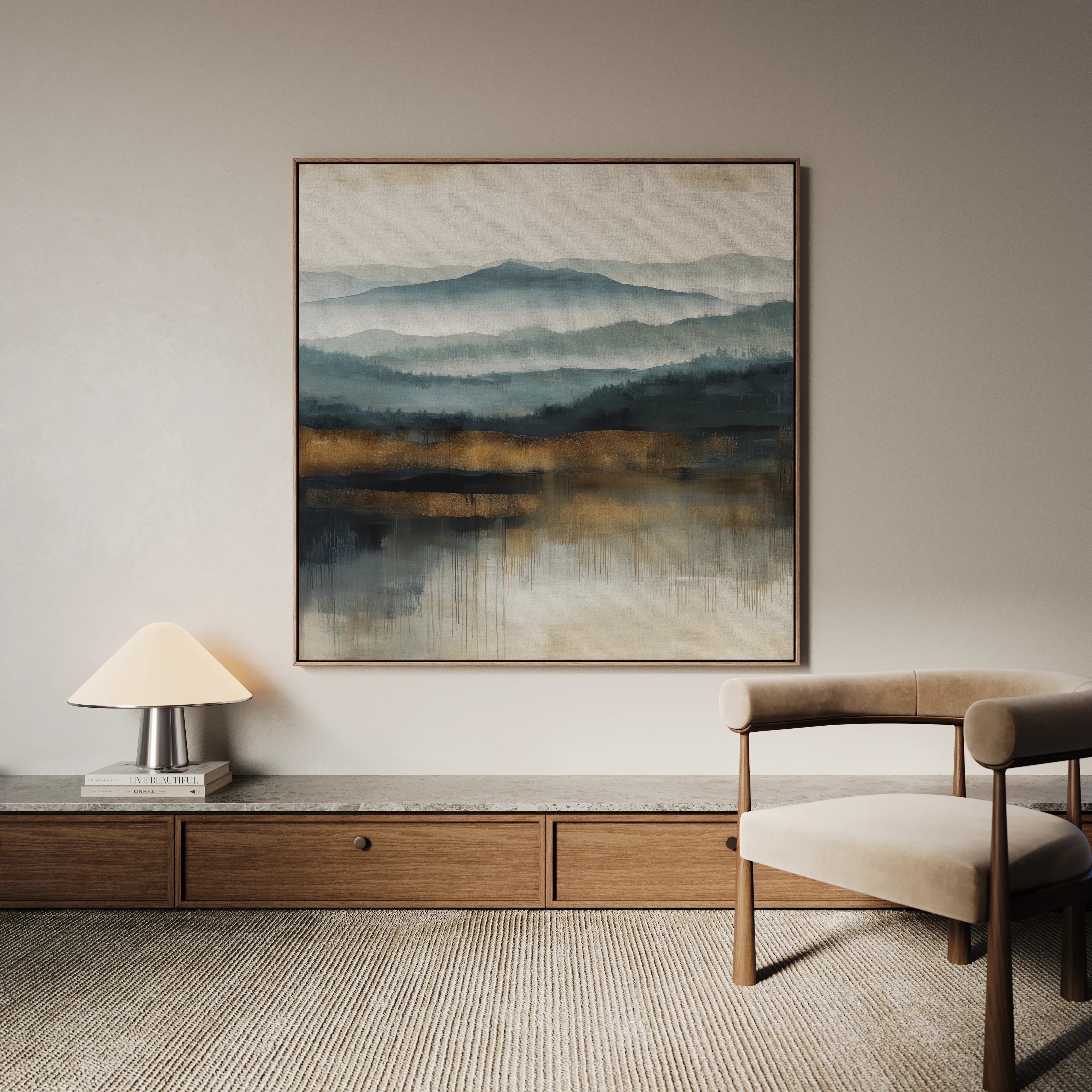 Abstract 1382 Canvas Art 16" x 16" / 40 x 40 cm / Black