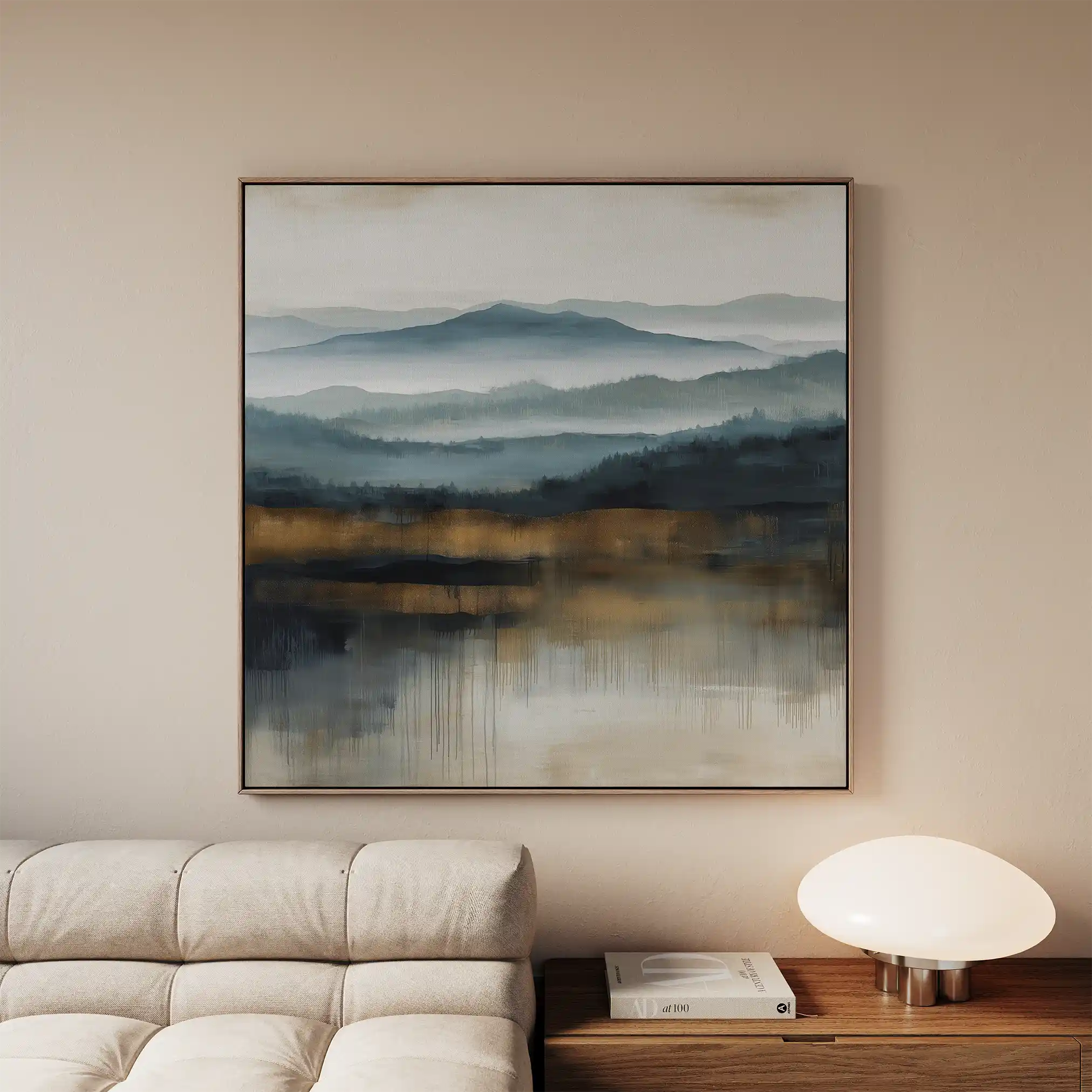 Abstract 1382 Canvas Art 60 x 60 cm / Black