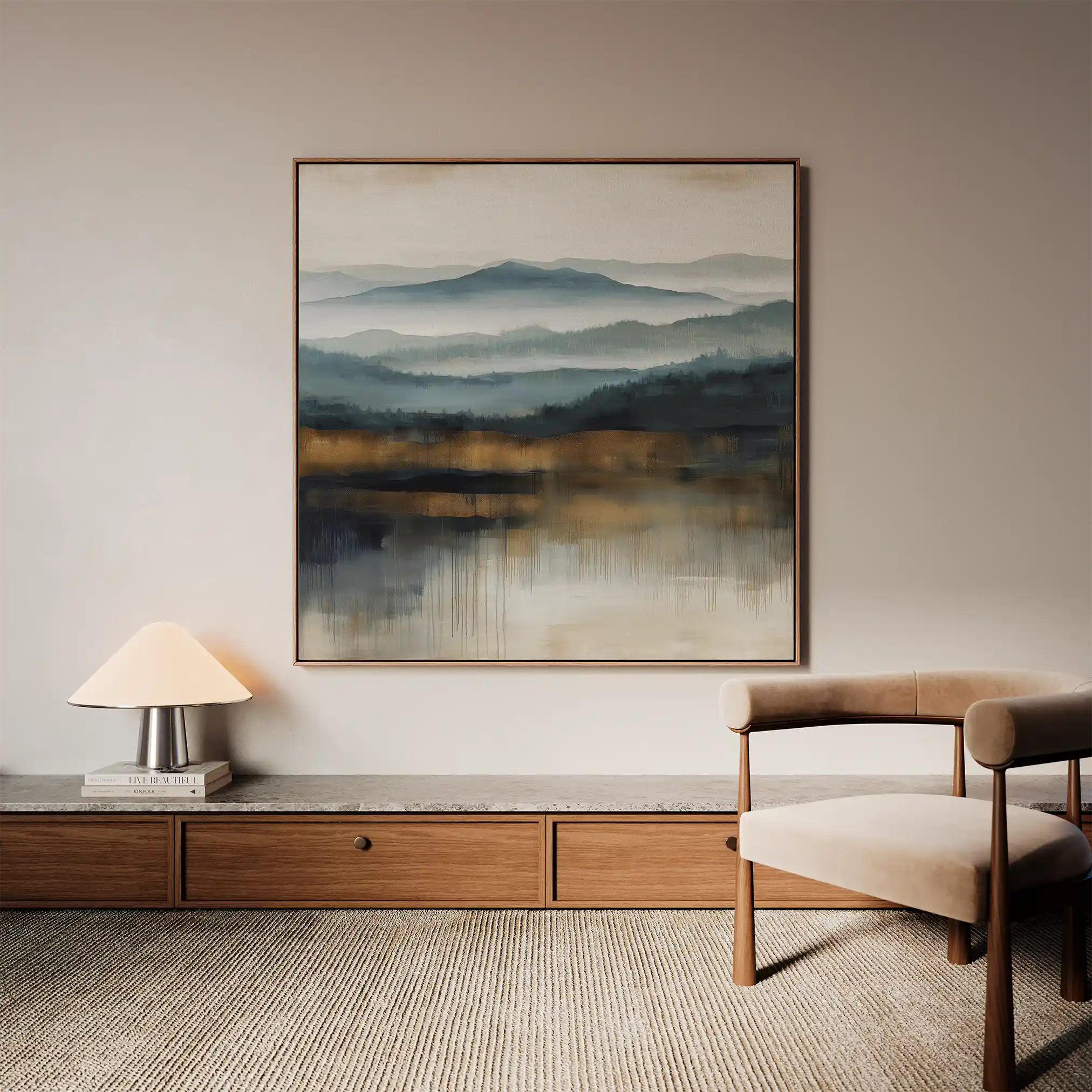 Abstract 1382 Canvas Art 60 x 60 cm / Black