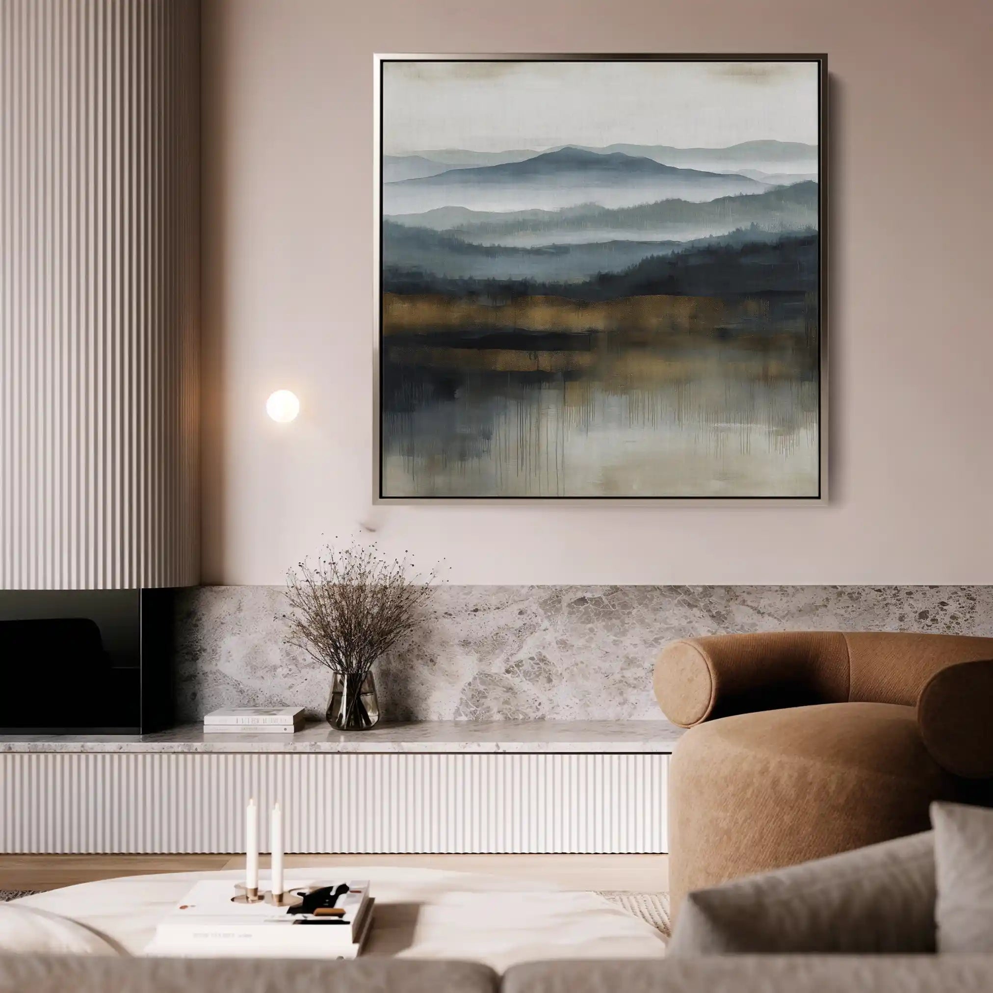 Abstract 1382 Canvas Art 60 x 60 cm / Black