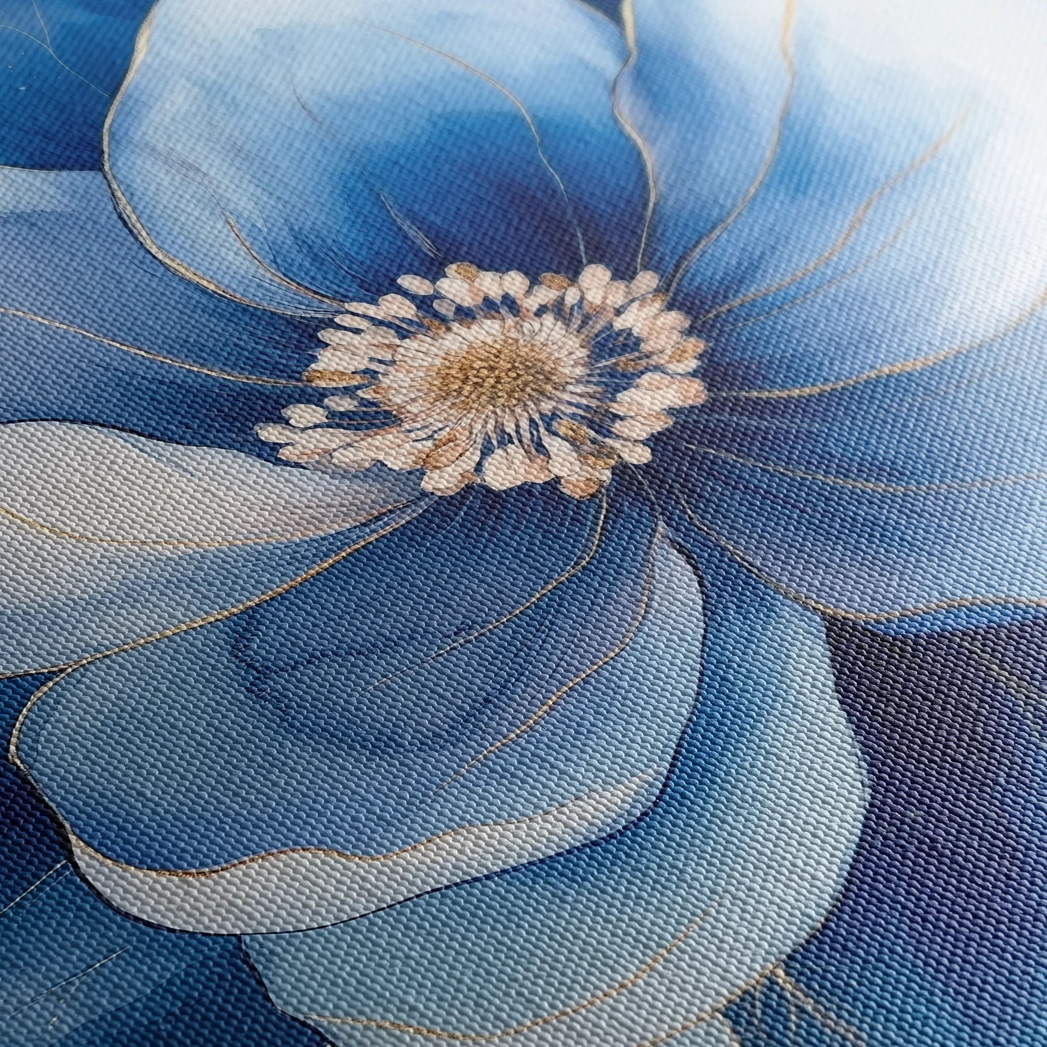 Floral 1382 Canvas Art 16" x 16" / 40 x 40 cm / Black