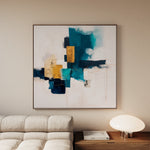 Abstract 1383 Canvas Art 16" x 16" / 40 x 40 cm / Black