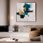 Abstract 1383 Canvas Art 16" x 16" / 40 x 40 cm / Black