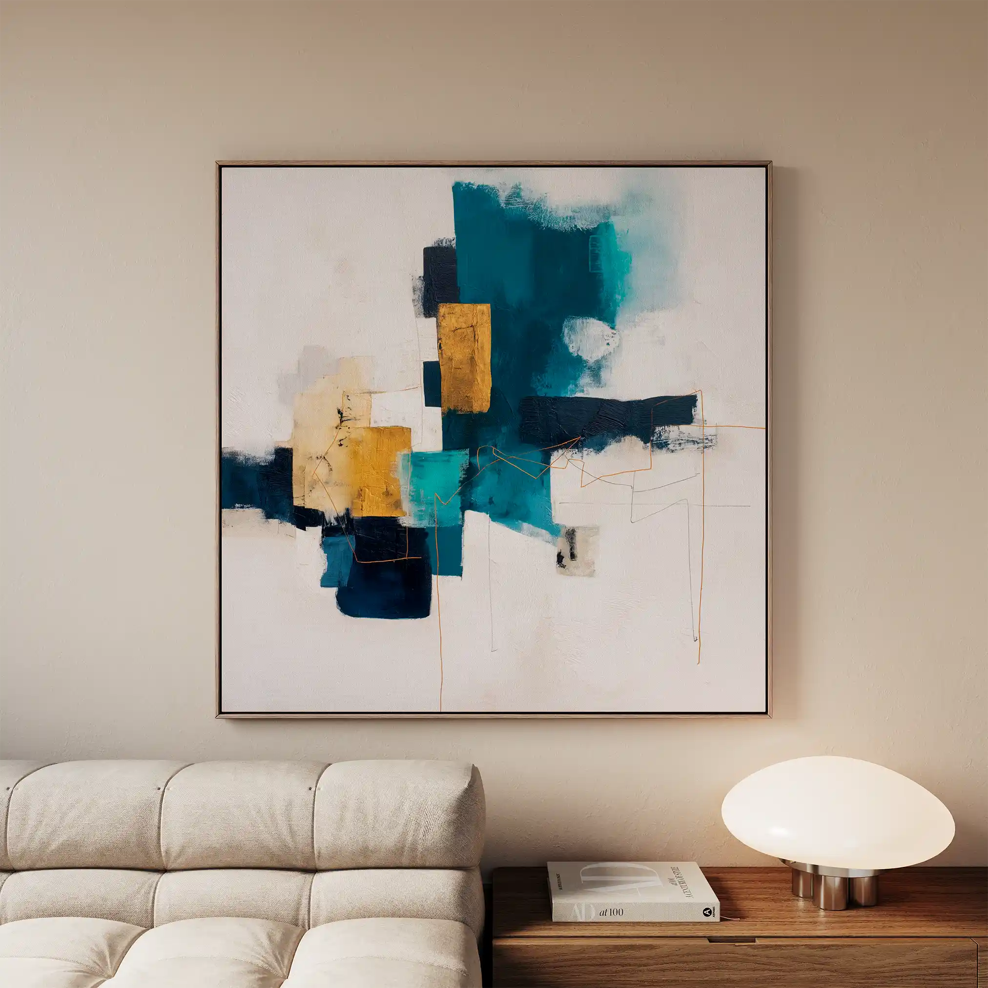 Abstract 1383 Canvas Art 60 x 60 cm / Black