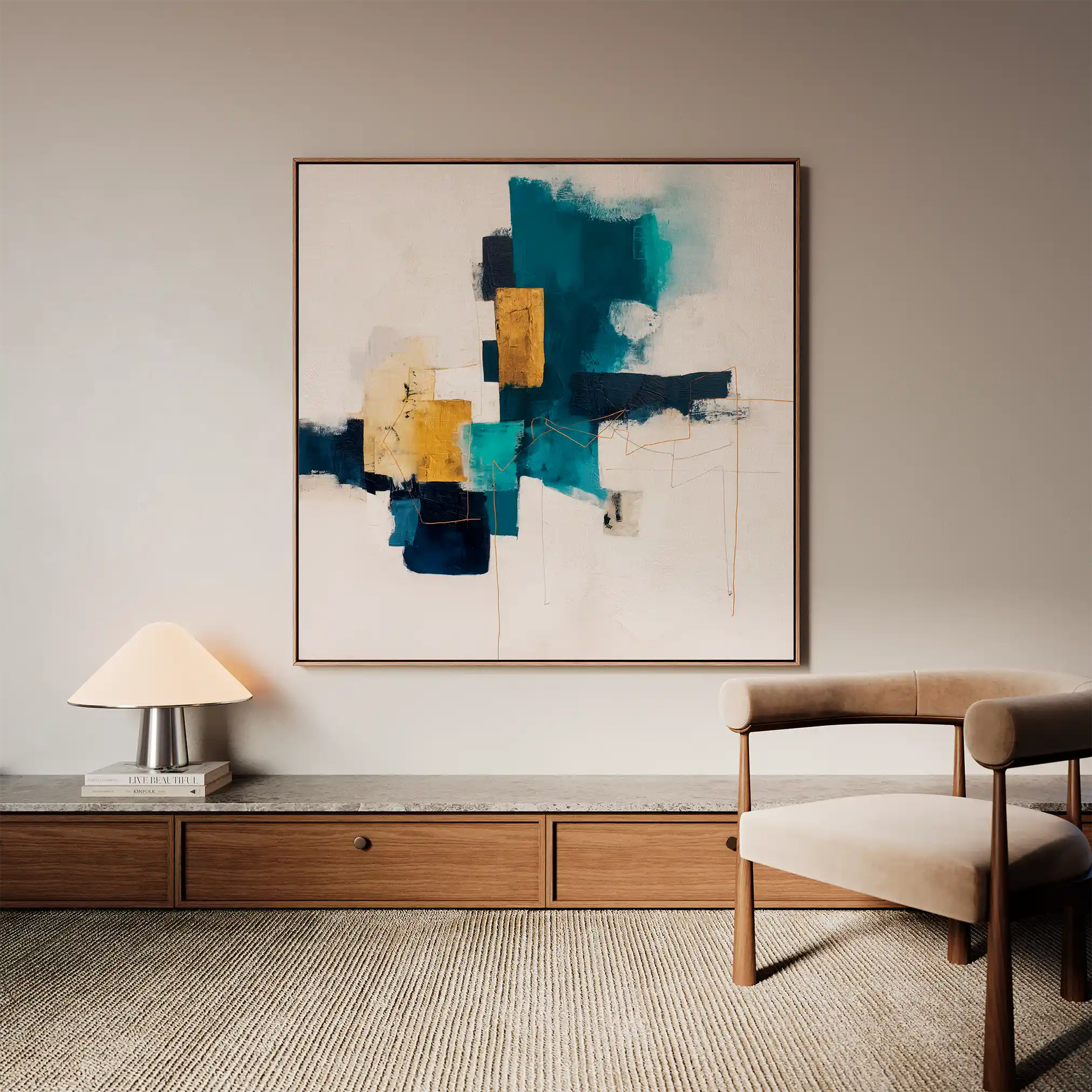 Abstract 1383 Canvas Art 60 x 60 cm / Black