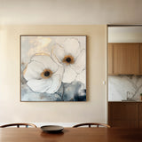 Floral 1383 Canvas Art 16" x 16" / 40 x 40 cm / Black