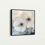 Floral 1383 Canvas Art 16" x 16" / 40 x 40 cm / Black