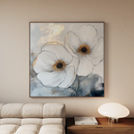 Floral 1383 Canvas Art 60 x 60 cm / Black
