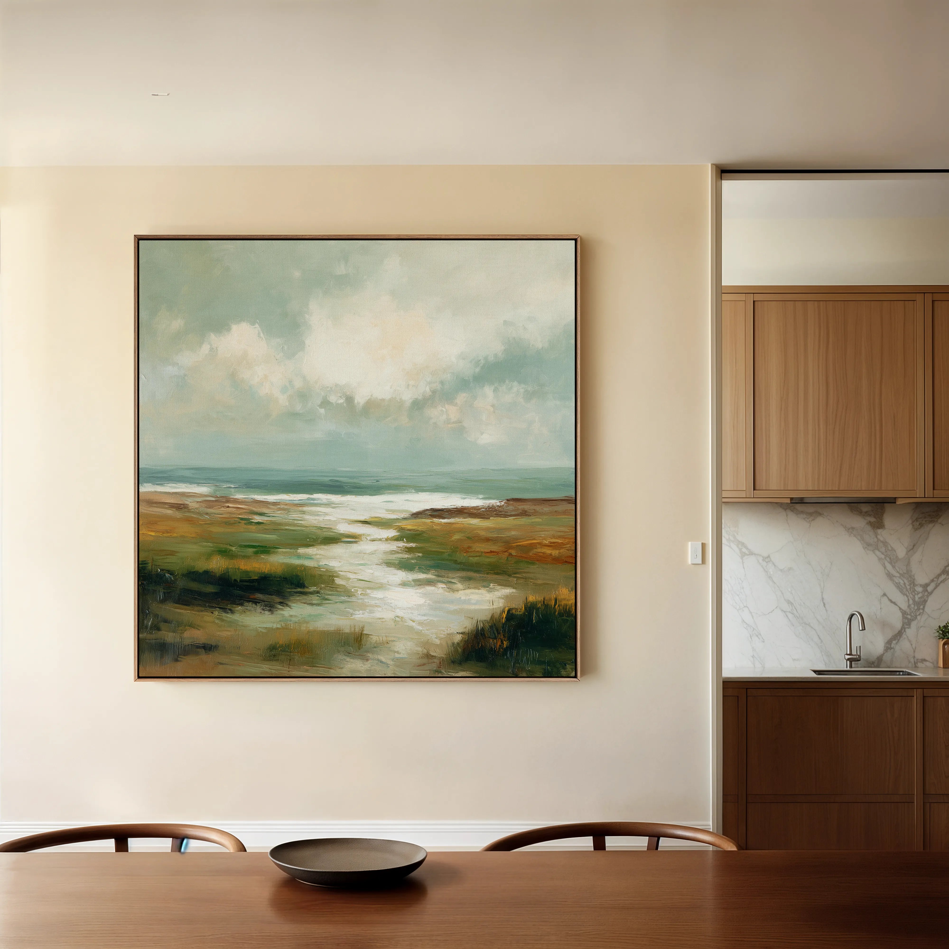 Abstract 1384 Canvas Art 16" x 16" / 40 x 40 cm / Black