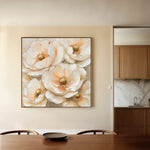 Floral 1384 Canvas Art 16" x 16" / 40 x 40 cm / Black