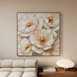 Floral 1384 Canvas Art 16" x 16" / 40 x 40 cm / Black