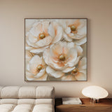 Floral 1384 Canvas Art 16" x 16" / 40 x 40 cm / Black