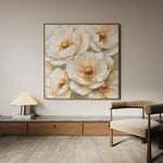 Floral 1384 Canvas Art 16" x 16" / 40 x 40 cm / Black