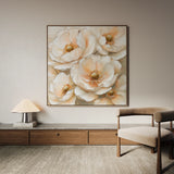 Floral 1384 Canvas Art 16" x 16" / 40 x 40 cm / Black