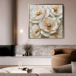 Floral 1384 Canvas Art 16" x 16" / 40 x 40 cm / Black