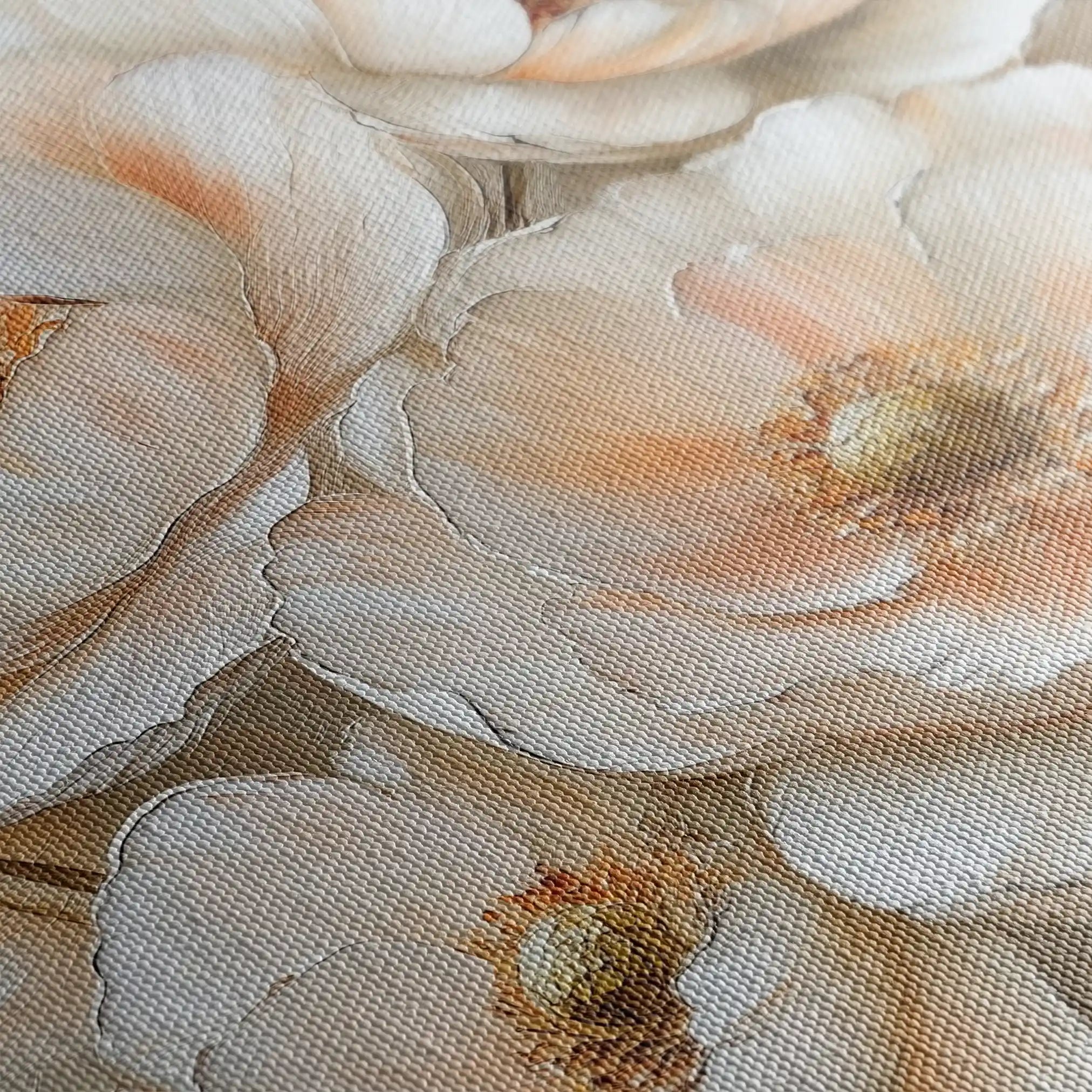 Floral 1384 Canvas Art 16" x 16" / 40 x 40 cm / Black