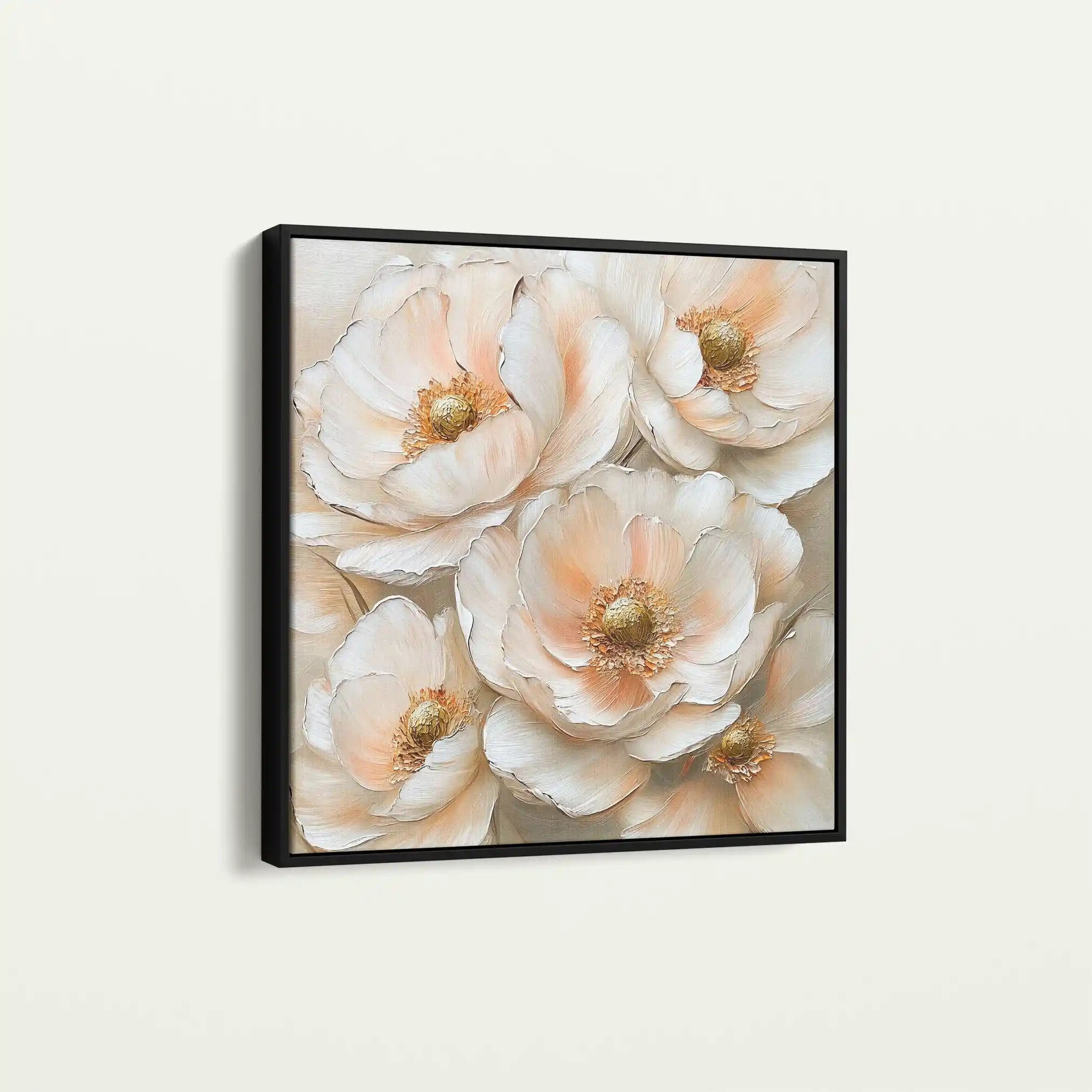 Floral 1384 Canvas Art 60 x 60 cm / Black