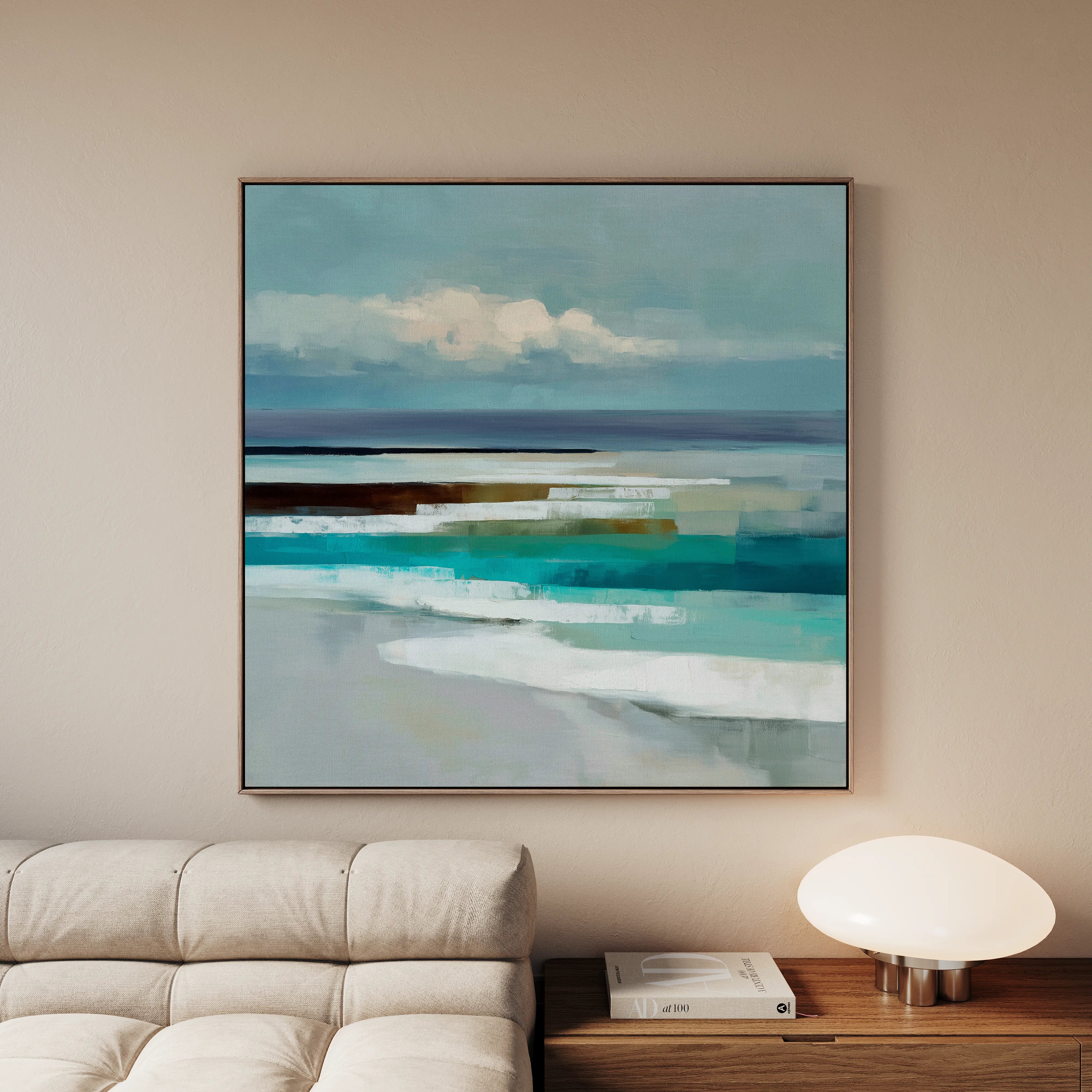 Abstract 1385 Canvas Art 16" x 16" / 40 x 40 cm / Black