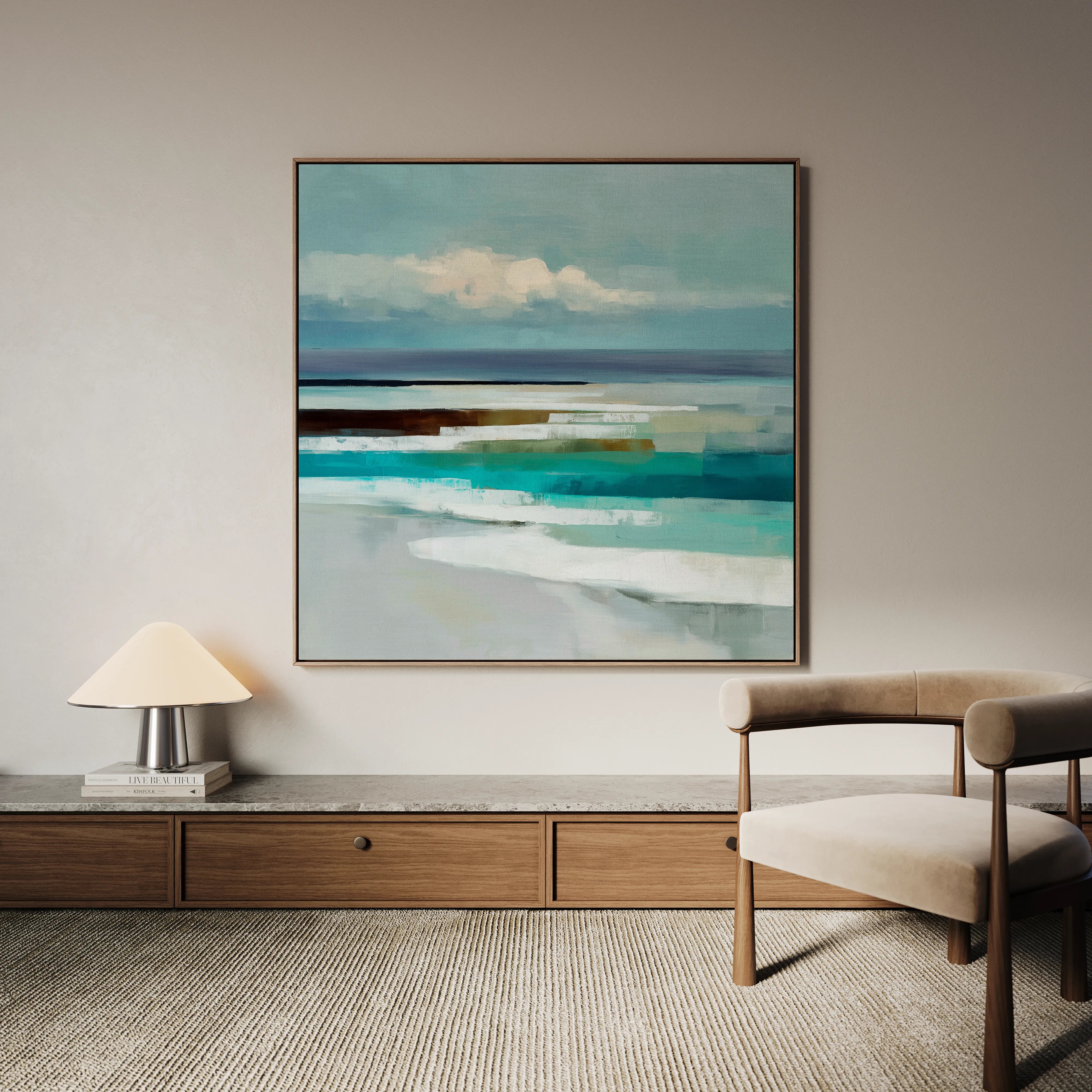 Abstract 1385 Canvas Art 16" x 16" / 40 x 40 cm / Black