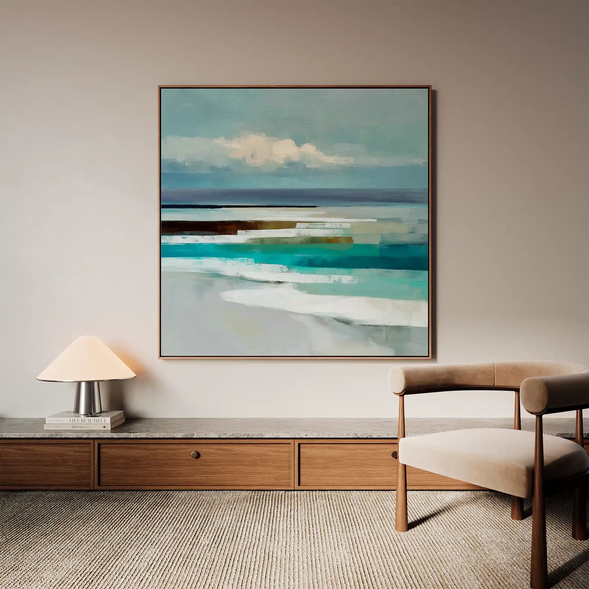 Abstract 1385 Canvas Art 60 x 60 cm / Black