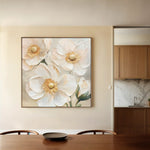 Floral 1385 Canvas Art 16" x 16" / 40 x 40 cm / Black