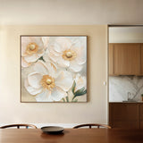 Floral 1385 Canvas Art 16" x 16" / 40 x 40 cm / Black