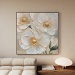 Floral 1385 Canvas Art 16" x 16" / 40 x 40 cm / Black