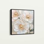 Floral 1385 Canvas Art 16" x 16" / 40 x 40 cm / Black