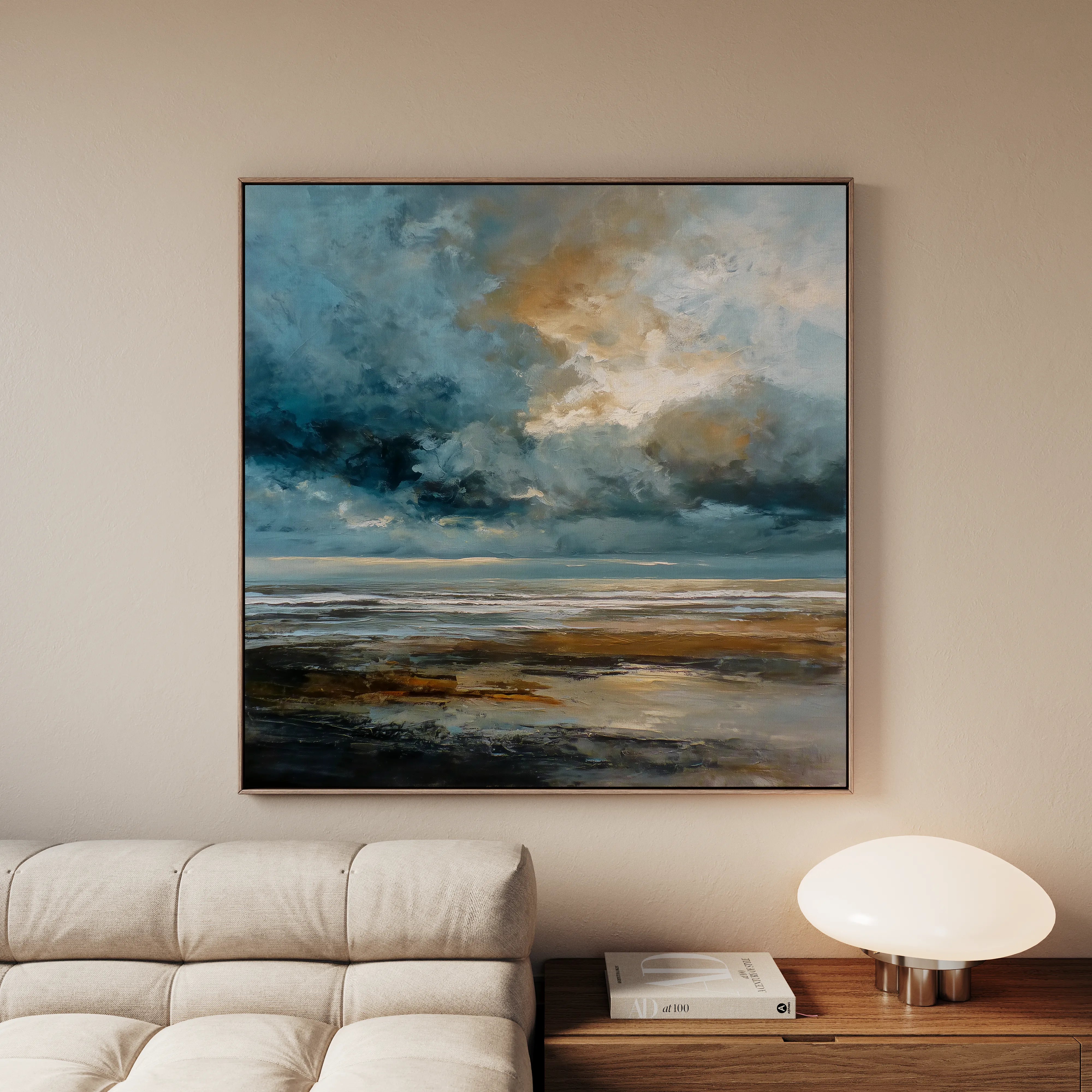 Abstract 1386 Canvas Art 16" x 16" / 40 x 40 cm / Black