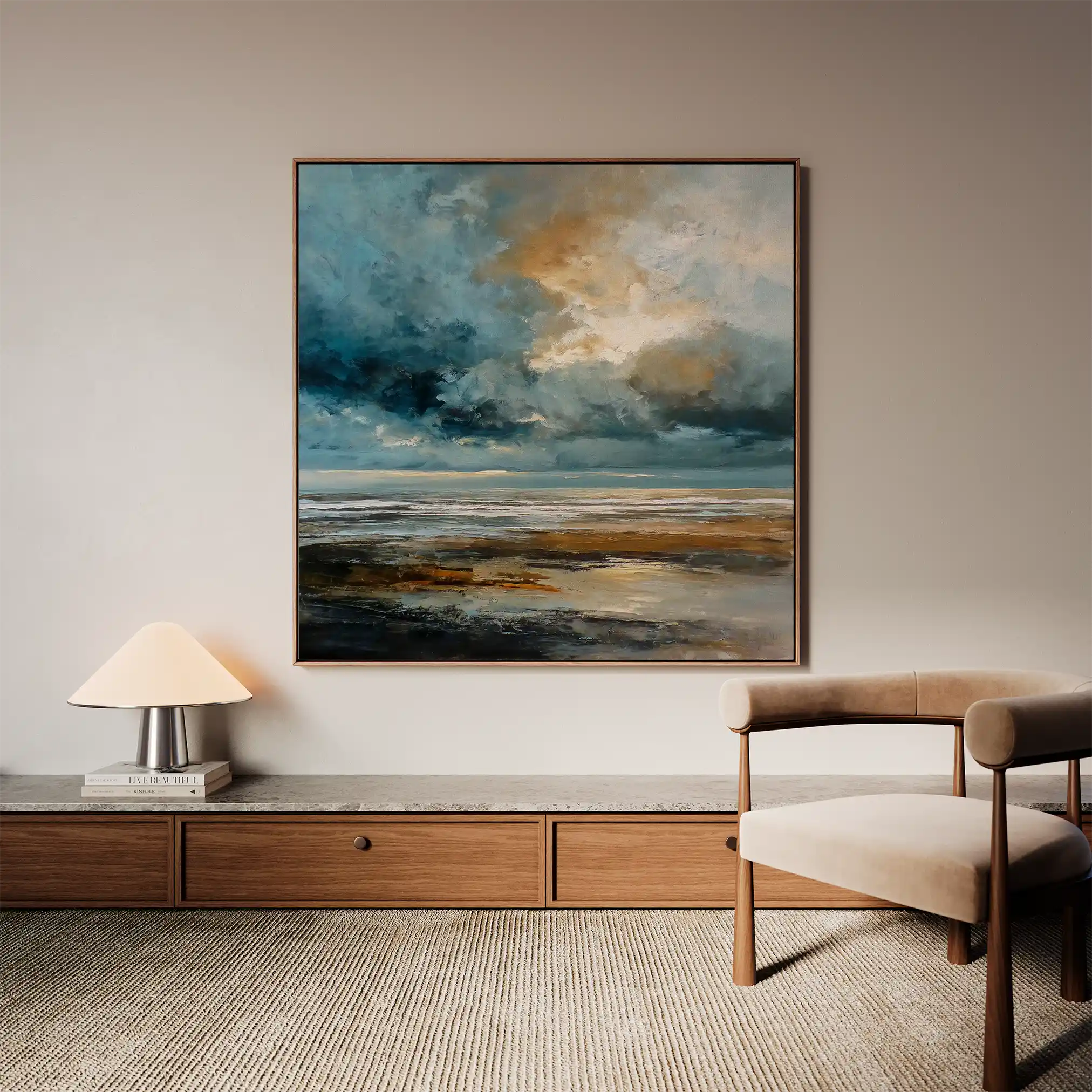 Abstract 1386 Canvas Art 60 x 60 cm / Black