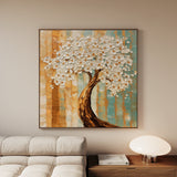 Floral 1386 Canvas Art 16" x 16" / 40 x 40 cm / Black