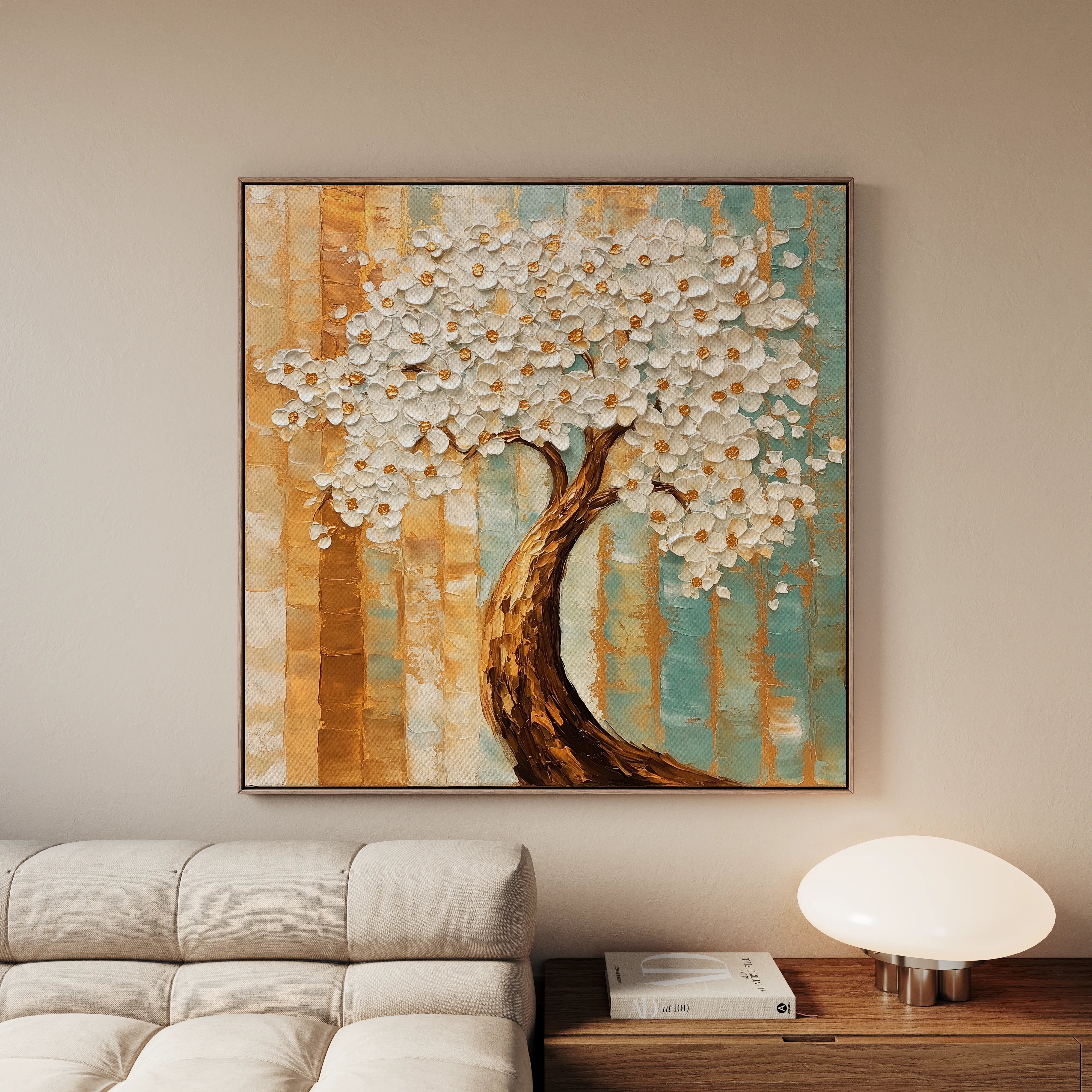Floral 1386 Canvas Art 16" x 16" / 40 x 40 cm / Black