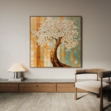 Floral 1386 Canvas Art 16" x 16" / 40 x 40 cm / Black