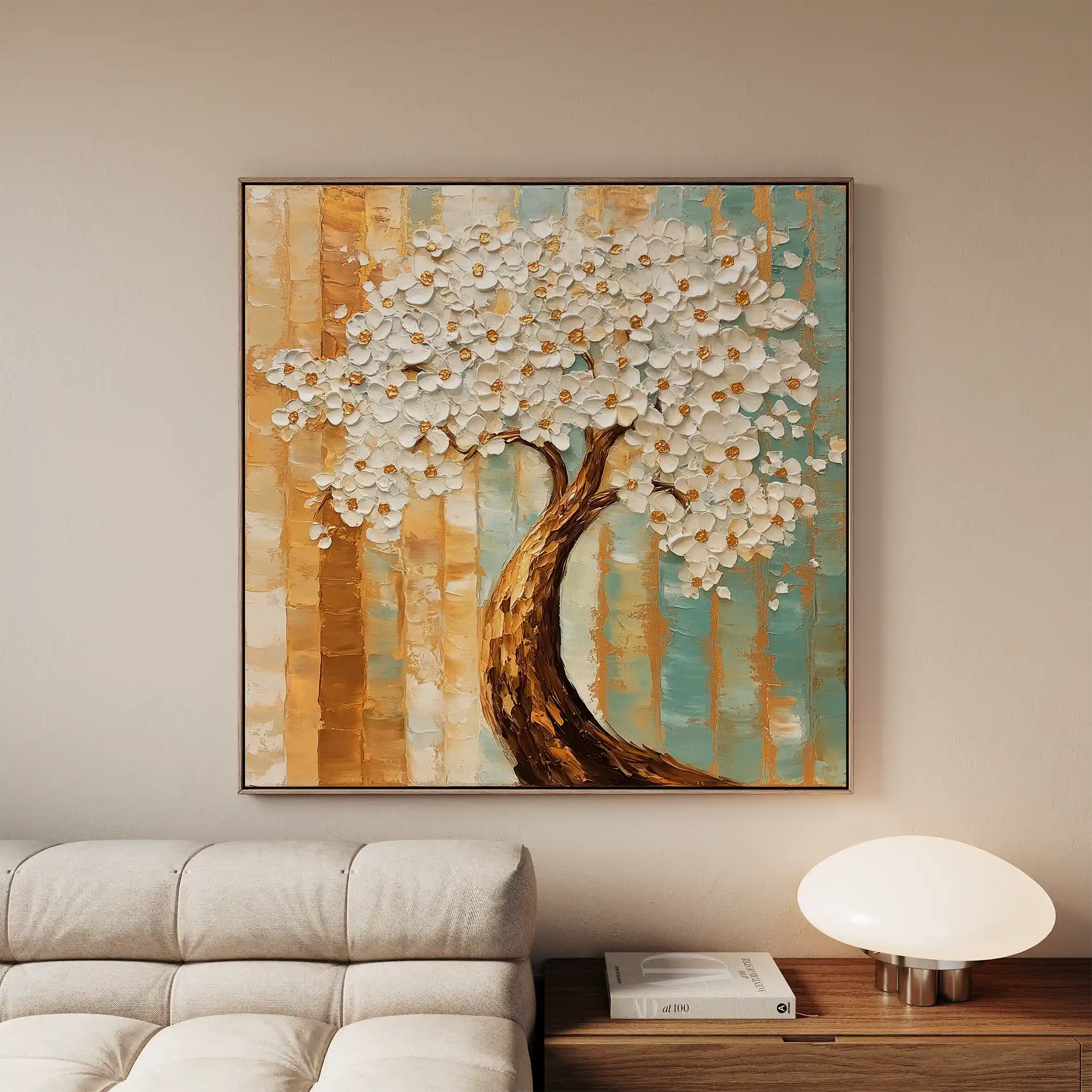 Floral 1386 Canvas Art 16" x 16" / 40 x 40 cm / Black