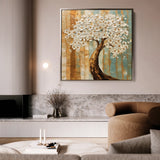 Floral 1386 Canvas Art 16" x 16" / 40 x 40 cm / Black