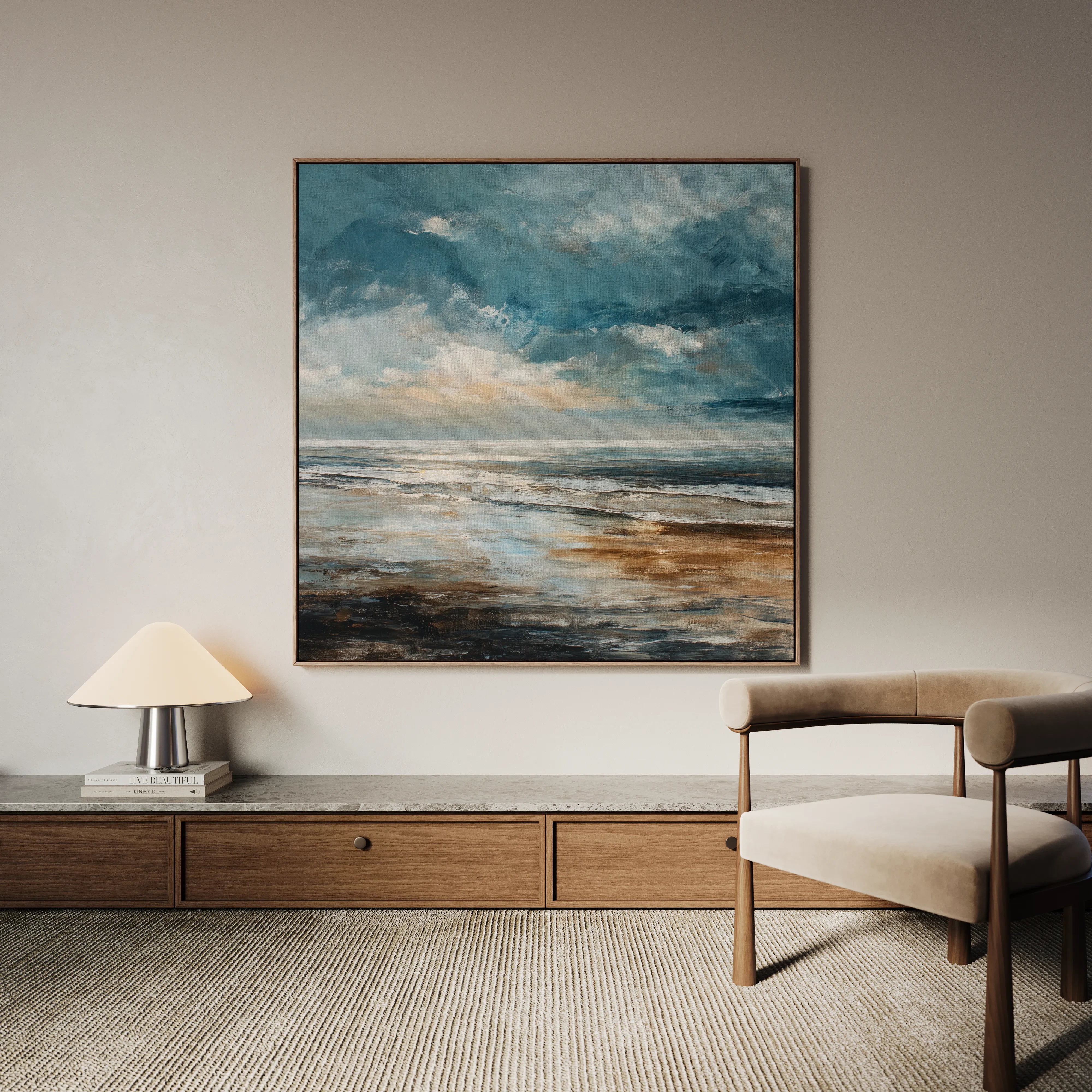Abstract 1387 Canvas Art 16" x 16" / 40 x 40 cm / Black