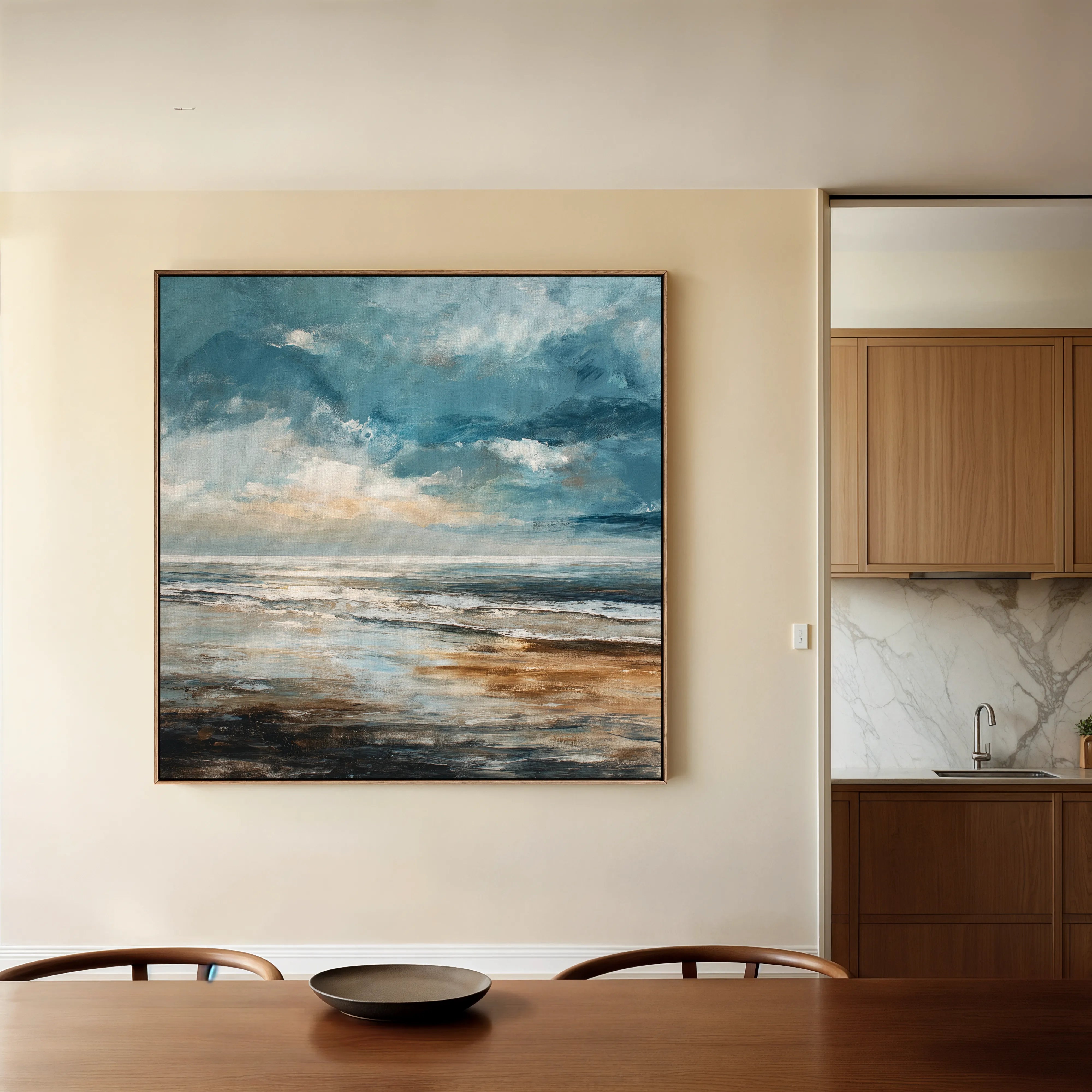 Abstract 1387 Canvas Art 16" x 16" / 40 x 40 cm / Black