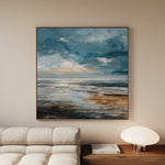 Abstract 1387 Canvas Art 16" x 16" / 40 x 40 cm / Black