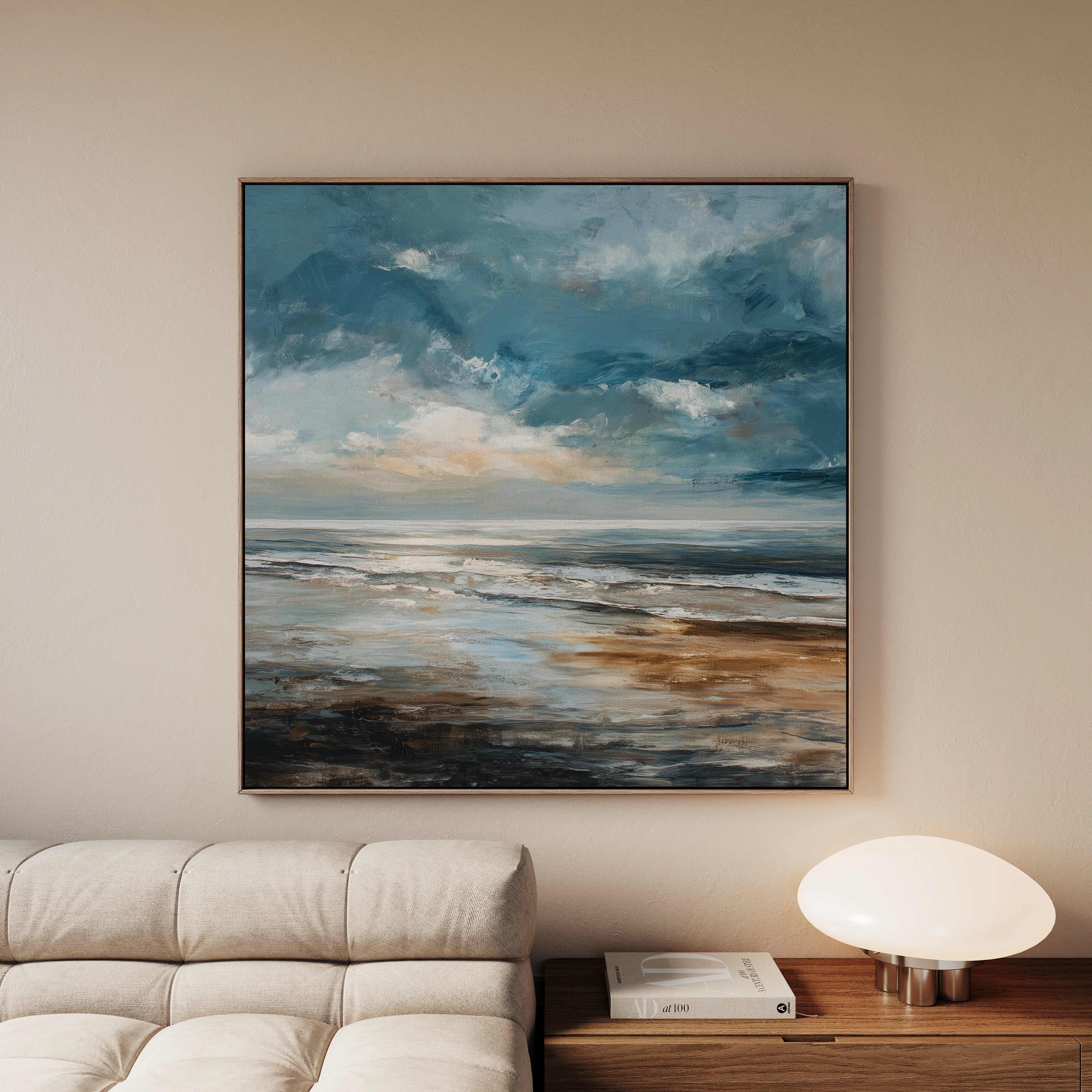 Abstract 1387 Canvas Art 16" x 16" / 40 x 40 cm / Black