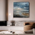 Abstract 1387 Canvas Art 16" x 16" / 40 x 40 cm / Black