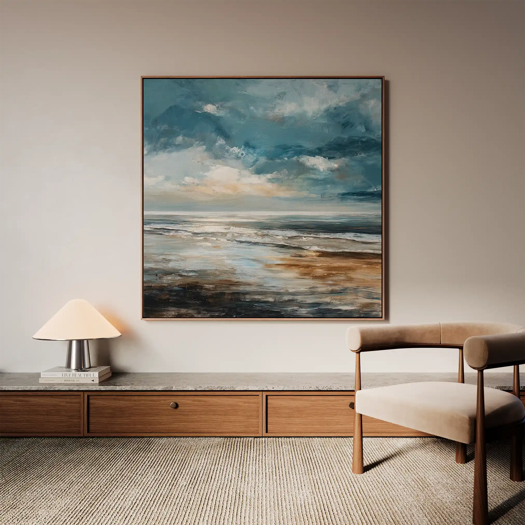 Abstract 1387 Canvas Art 60 x 60 cm / Black