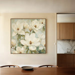 Floral 1387 Canvas Art 16" x 16" / 40 x 40 cm / Black