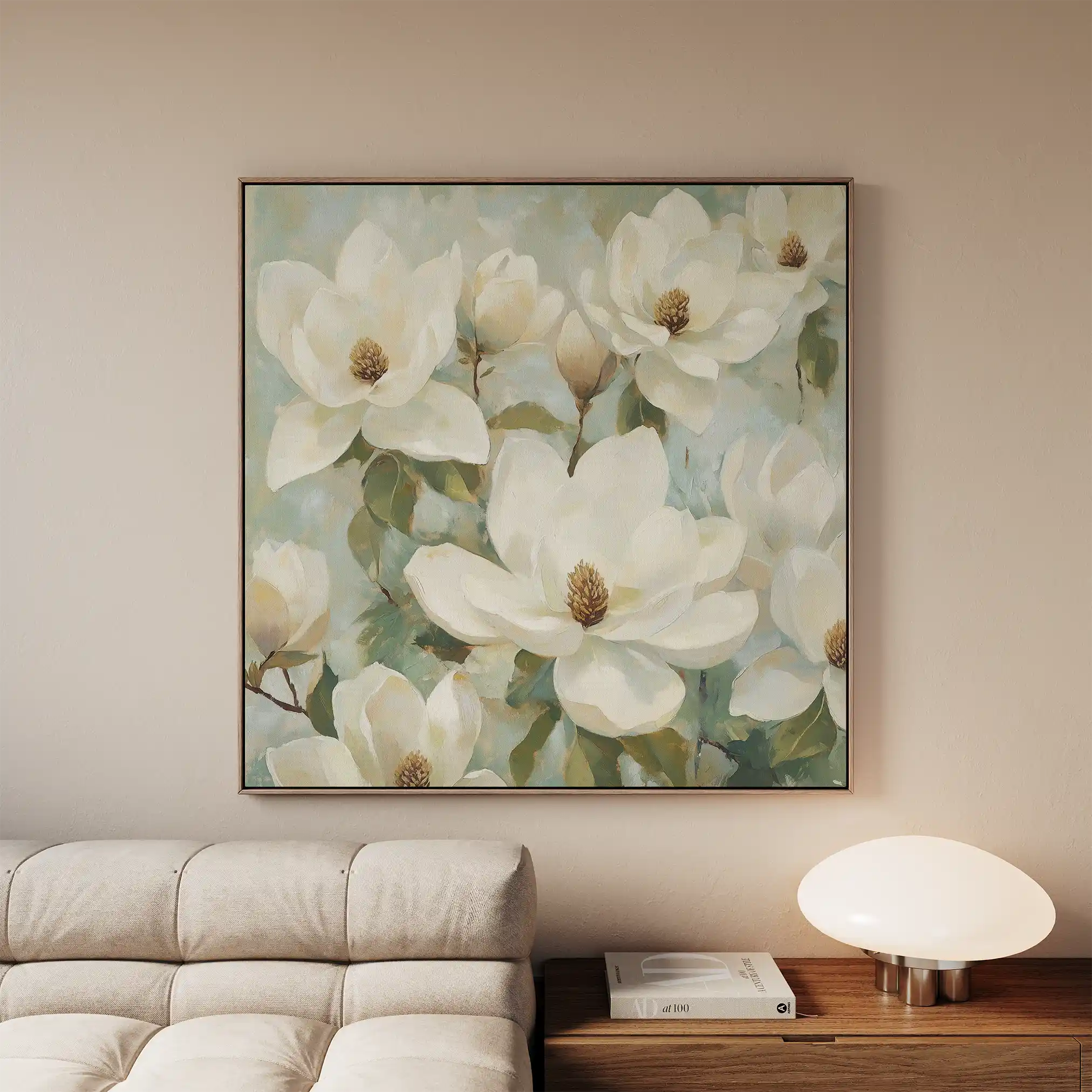 Floral 1387 Canvas Art 16" x 16" / 40 x 40 cm / Black
