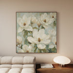 Floral 1387 Canvas Art 16" x 16" / 40 x 40 cm / Black