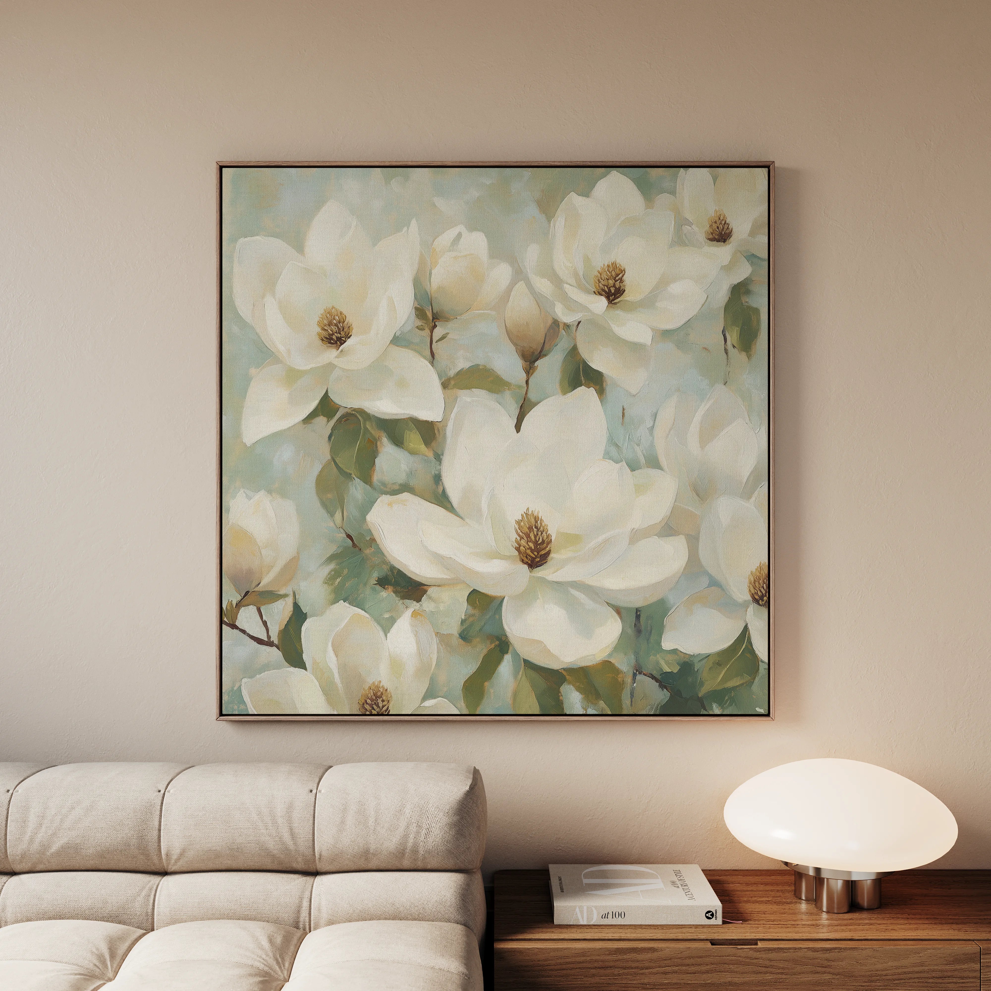 Floral 1387 Canvas Art 16" x 16" / 40 x 40 cm / Black