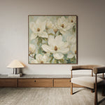 Floral 1387 Canvas Art 16" x 16" / 40 x 40 cm / Black