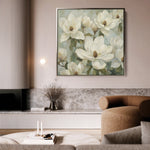 Floral 1387 Canvas Art 16" x 16" / 40 x 40 cm / Black