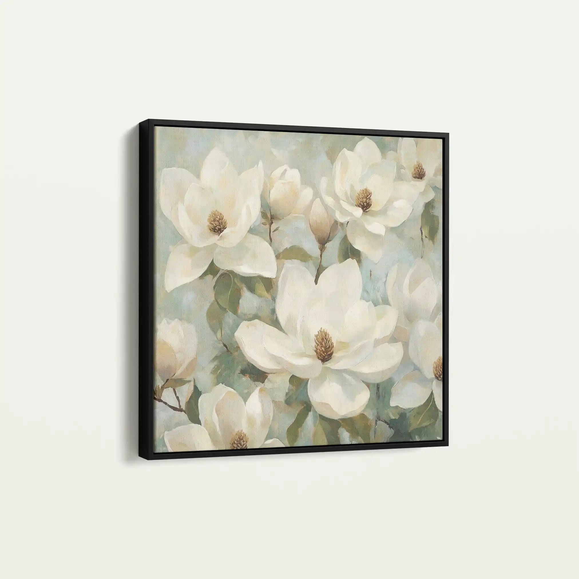 Floral 1387 Canvas Art 60 x 60 cm / Black