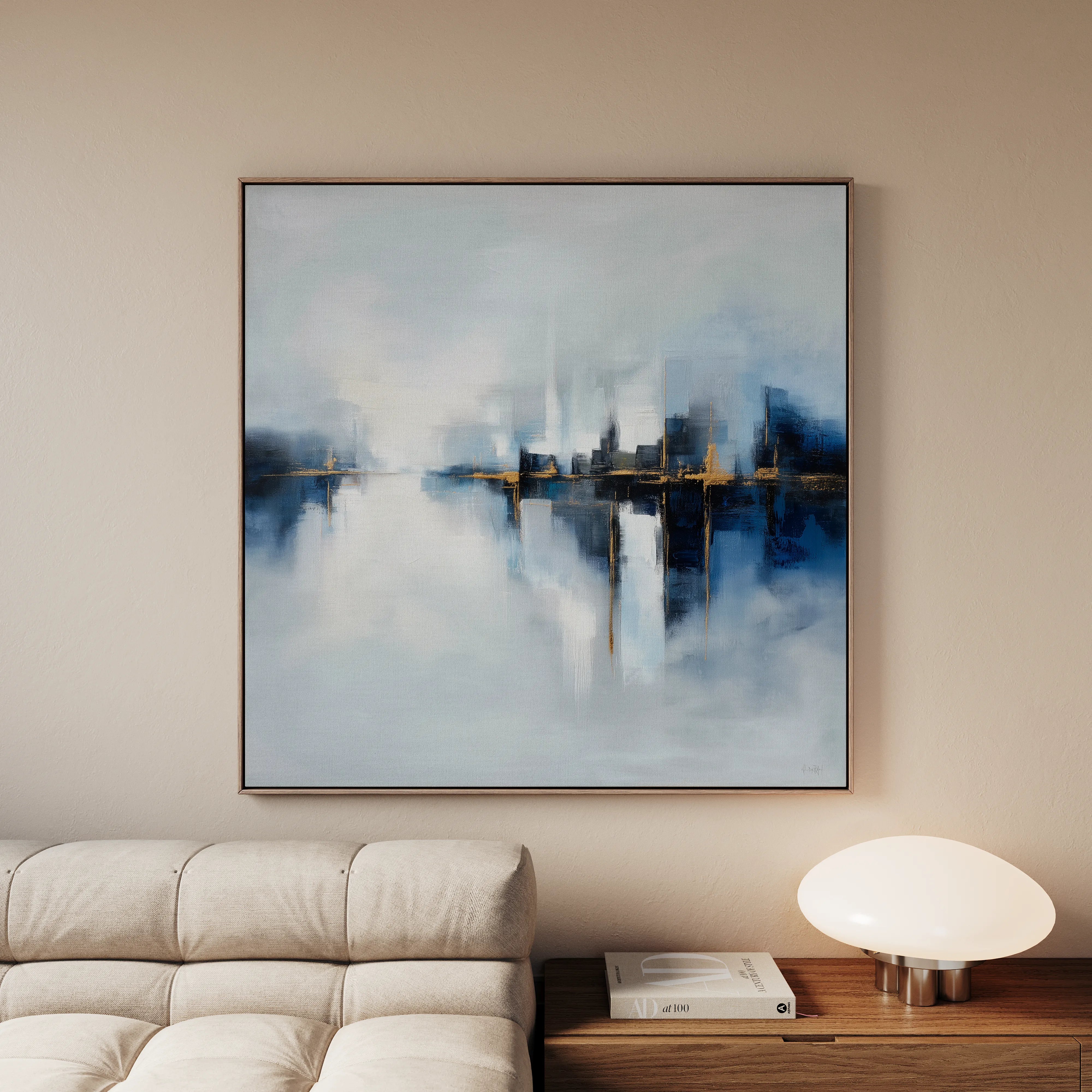 Abstract 1388 Canvas Art 16" x 16" / 40 x 40 cm / Black
